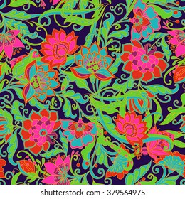 Seamless floral vintage pattern. Vector illustration.