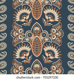 Seamless floral vintage pattern. Vector background for textile design
