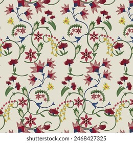 Seamless floral vintage vector pattern