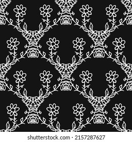 Seamless floral wallpaper. Doodle vector with floral ornament. Vintage floral decor, sweet elements background for your project, menu, cafe shop
