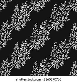 Papel de paredes florido impecable. Vector de doodle con adorno floral blanco y negro. Decoración floral vintage	