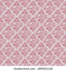 Seamless floral wallpaper. Old-fashioned graphic background. Pattern in baroque style. Beautiful vector illustration