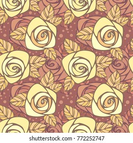 Seamless Floral wallpaper pattern with roses.