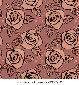 Seamless Floral wallpaper pattern with roses.