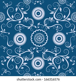 Seamless floral wallpaper. Vector illustration for your design.