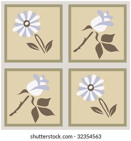 Seamless floral wallpaper. Vector illustration.