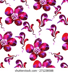 Seamless floral watercolor pattern 