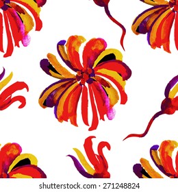 Seamless floral watercolor pattern 