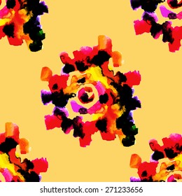 Seamless floral watercolor pattern with roses