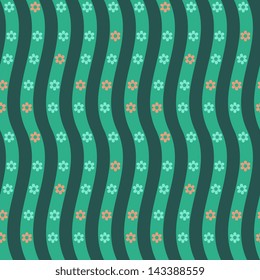 Seamless floral wavy pattern
