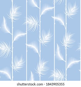 seamless floral white leaf pattern on blue background