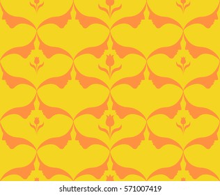 Seamless Floral and Woman silhouette Pattern in vector