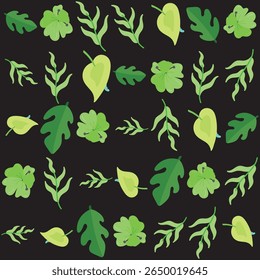 Seamless Florar Pattern. Abstract Floral Background Design with Artistic Botanical Elements
