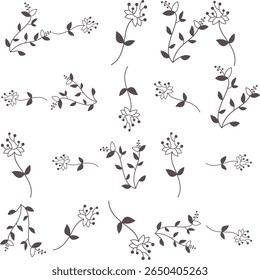 Padrão Florar Perfeito. Projeto de fundo floral abstrato com elementos botânicos artísticos