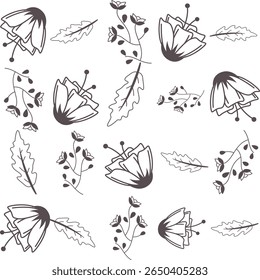 Patrón floral sin fisuras. Diseño de fondo floral Abstractas con Elementos botánicos artísticos