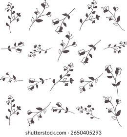 Padrão Florar Perfeito. Projeto de fundo floral abstrato com elementos botânicos artísticos