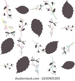 Seamless Florar Pattern. Abstract Floral Background Design with Artistic Botanical Elements