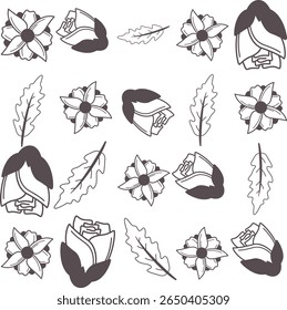 Padrão Florar Perfeito. Projeto de fundo floral abstrato com elementos botânicos artísticos