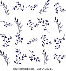 Padrão Florar Perfeito. Projeto de fundo floral abstrato com elementos botânicos artísticos