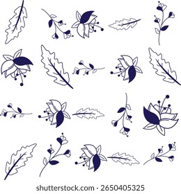Seamless Florar Pattern. Abstract Floral Background Design with Artistic Botanical Elements