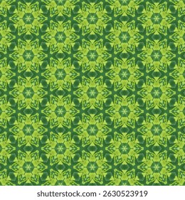 Seamless flower arrangement pattern in light to dark green tones gives a natural, harmonious feeling, creates a fresh, bright atmosphere, suitable for decorating a unique and outstanding place.