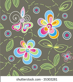   Seamless flower background.