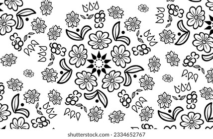 seamless flower background, beautiful floral in vector.