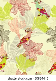 Seamless flower background. Easy to edit vector image. Ready to use as swatch.