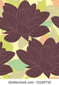 Seamless flower background. Easy to edit vector image. Ready to use as swatch.