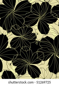 Seamless flower background. Easy to edit vector image. Ready to use as swatch.