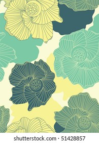 Seamless flower background. Easy to edit vector image. Ready to use as swatch.