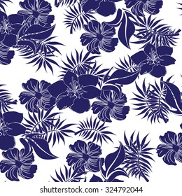 Tropical Plants Pattern Stock Vector (Royalty Free) 217785259