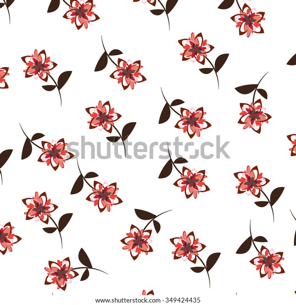 Seamless Flower Background Illustration Flower Single Stock Vector Royalty Free 349424435 