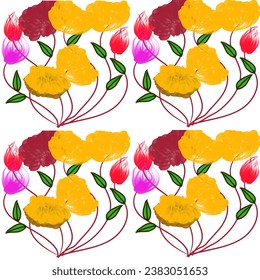 nahtloser floraler Hintergrund einzeln auf Weiß