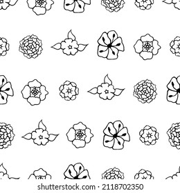 Fondo floral sin foco, flores pintadas, flores divertidas de verano