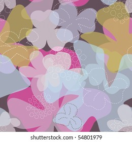 Seamless flower background pattern in vector