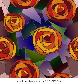 Seamless flower background with roses.
