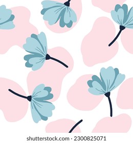 Seamless Flower backgrounds. Hand drawn various shapes and Flower objects. Can be used for printing needs and other digital needs. Contemporary modern trendy vector illustrations. 
