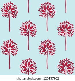 Seamless flower blue viola retro background pattern in vector