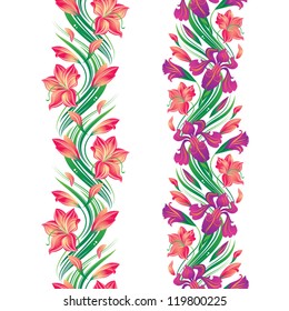 Seamless flower border