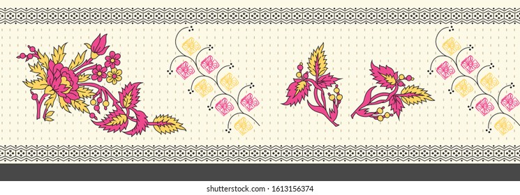 seamless flower border pattern on crime 