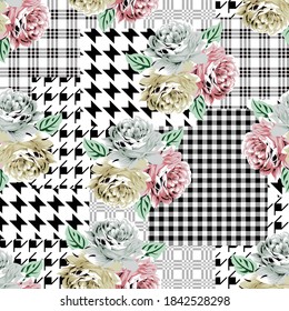 ramo de flores sin soldadura con diseño negativo en fondo blanco