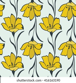 Seamless Flower  Buttercup  Pattern. Summer background garden