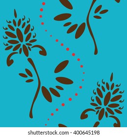 Seamless flower colorful retro background pattern in vector