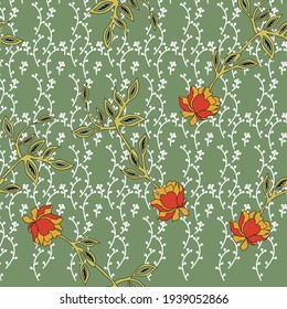 seamless flower design pattern on background