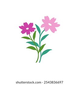 Nahtloses Blumenelement. Geometrische stilisierte Blumen im groovigen, naiven Stil. Blumen botanische handgezeichnete Design-Vorlagen.