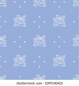 Seamless flower fashion vector pattern print. Use for textile, dress, wallpaper, home design.