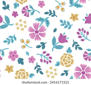 Flor sin foco vectorial floral repetida patrón jardín floral 
