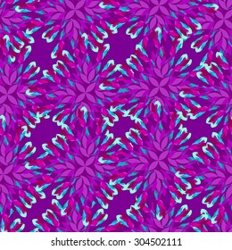 Seamless flower frame. Flower pattern. Floral bouquet. Ornamental round lace pattern, pattern with many details, Colorful pattern of the card. Purple floral pattern
