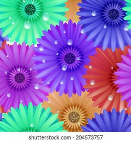 Seamless flower gerbera patter. plus EPS10 vector file